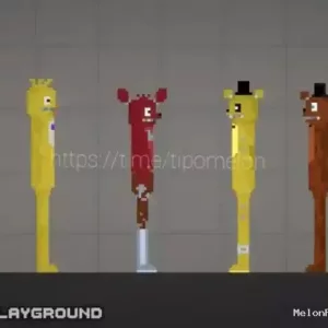 FNaF 1 Animatronics(Memesishxjd) Mod for Melon playground
