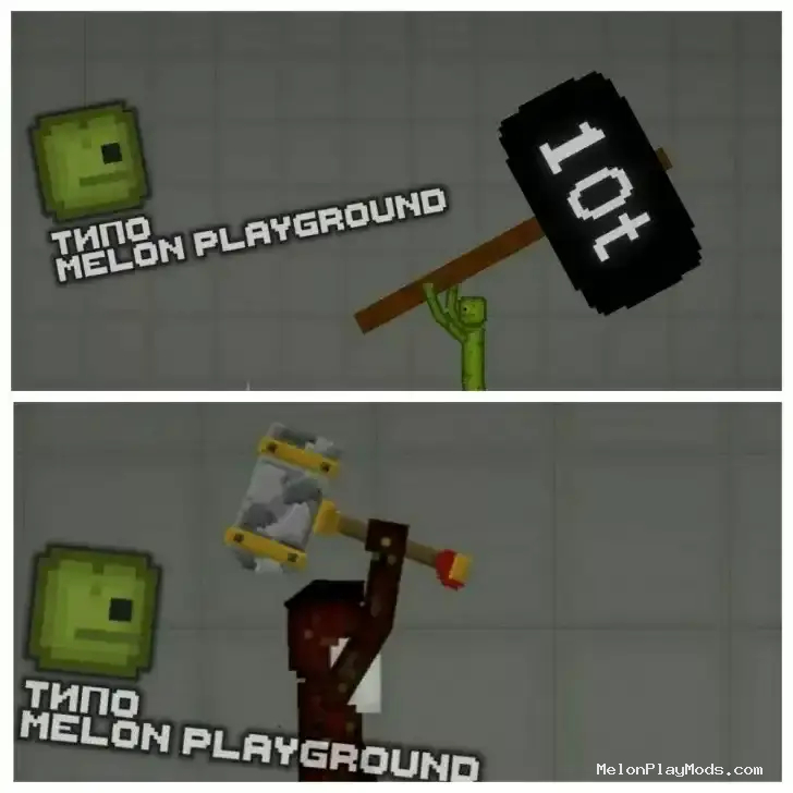 Two hammers(nagibator_pro_2008) Mod for Melon playground