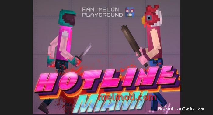 Pak on the theme of the game Hotline Miami Mod for Melon playground