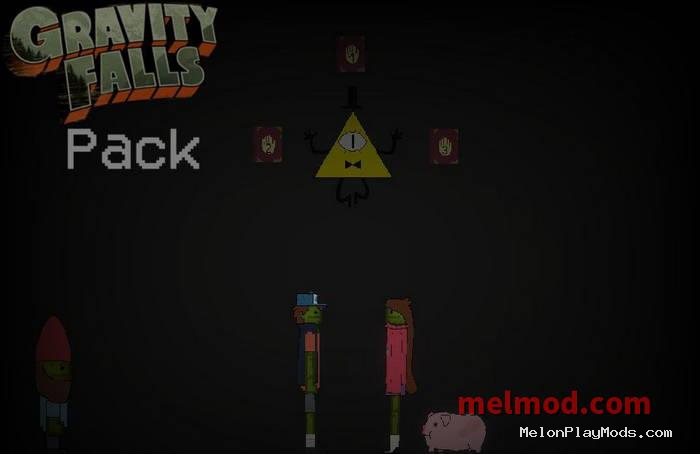 Gravity Falls pack animated series characters Mod for Melon playground