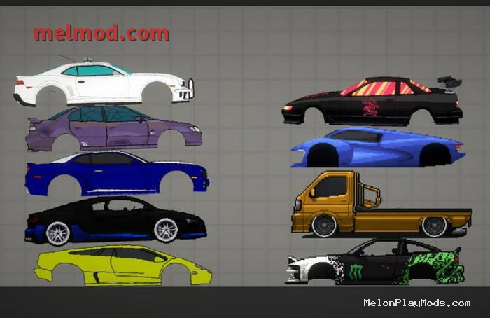 Pack of cars Mod for Melon playground