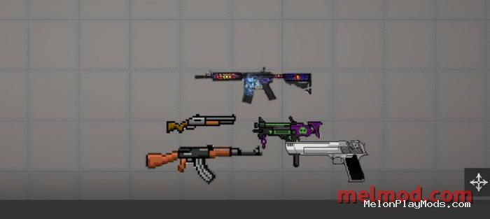 Weapon pack (5 items) Mod for Melon playground
