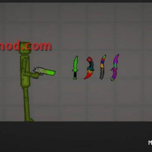 Three knives and a gun Mod for Melon playground