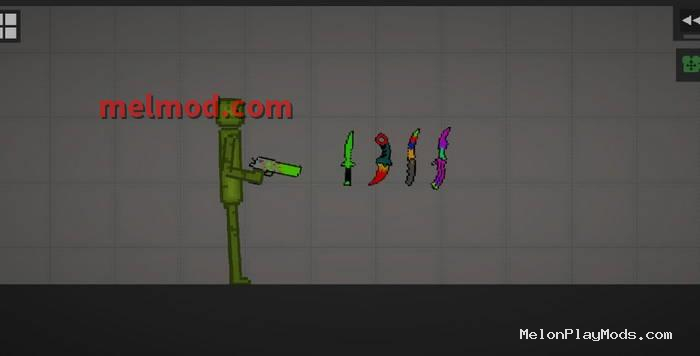 Three knives and a gun Mod for Melon playground