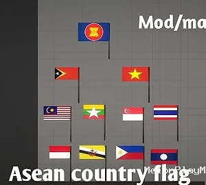 Asean country flag Mod for Melon playground