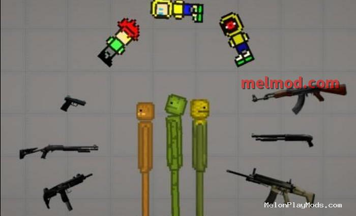Pack of weapons 6 pieces Mod for Melon playground