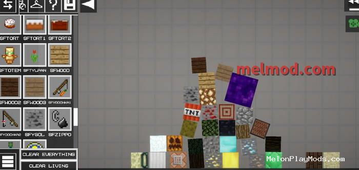 Pack for many items from Minecraft (Beta 2) Mod for Melon playground